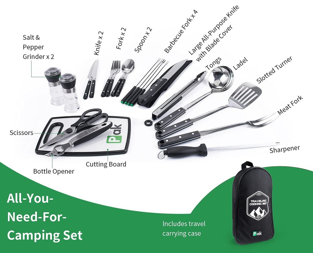 Pak Camping Cookware, Camp Kitchen, Camp Cookware, Camping Utensils Set, Camp...
