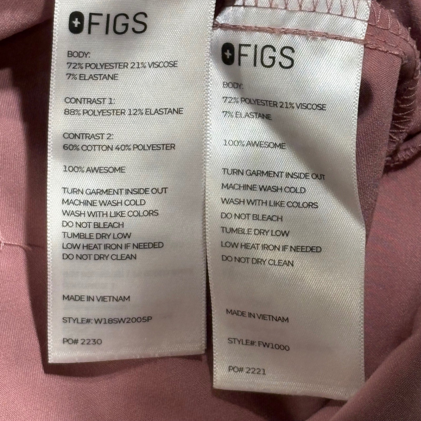 FIGS Scrub Set Women XXS Mauve Casma Top Zamora Jogger Pant Technical Collection