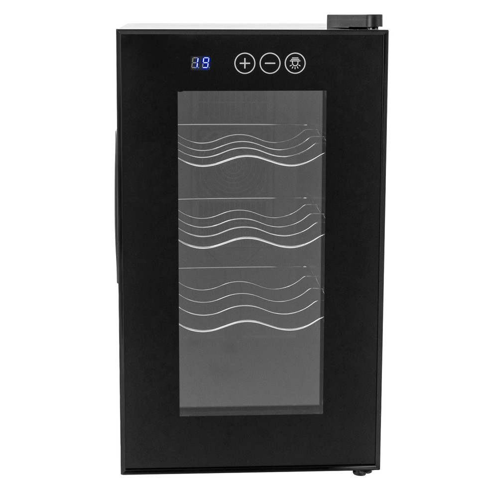 8-Bottle Wine Cooler Compact Mini Fridge Smart Temp Control LED Blue Lighting