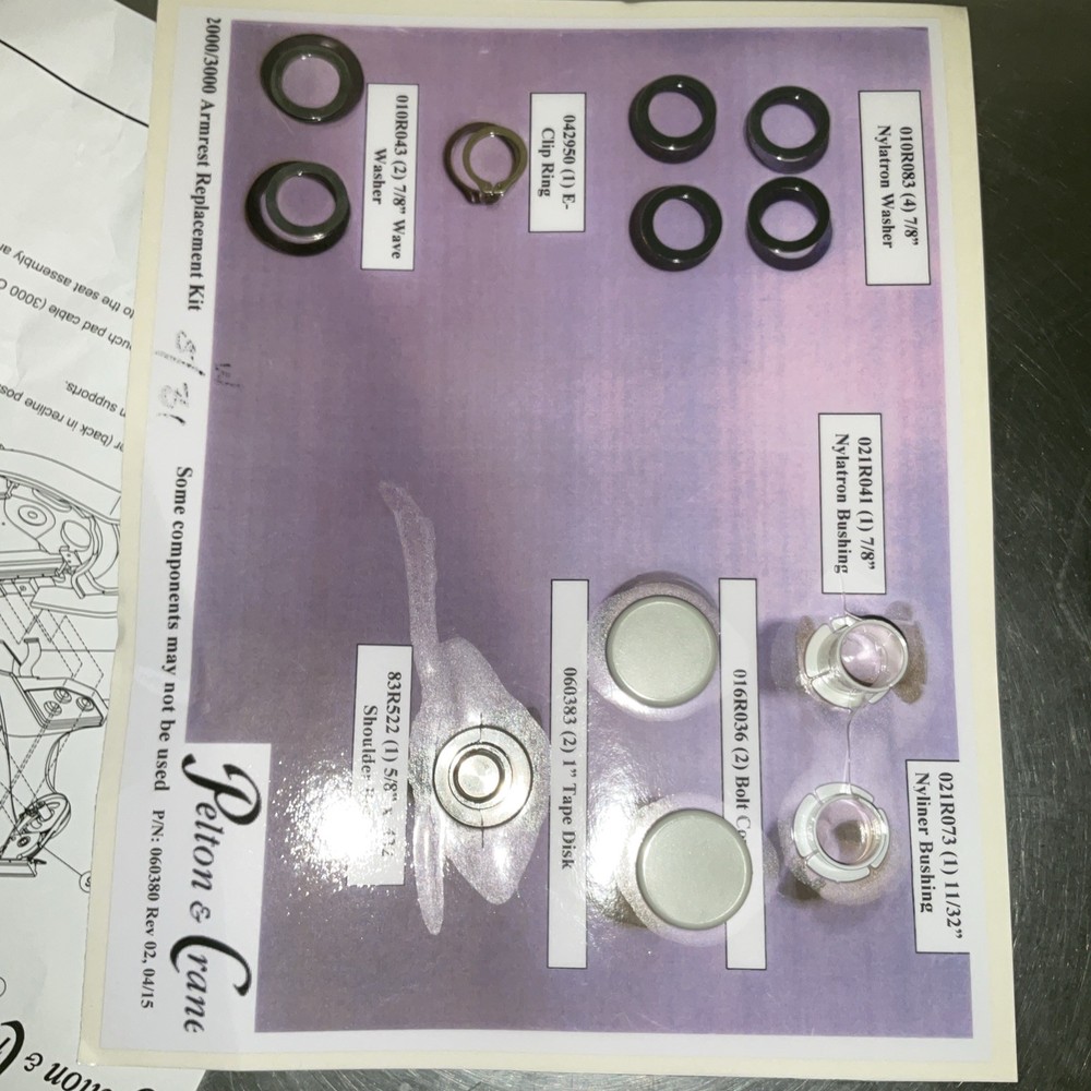 Pelton & Crane 2000/3000 Back Support Replacement Kit