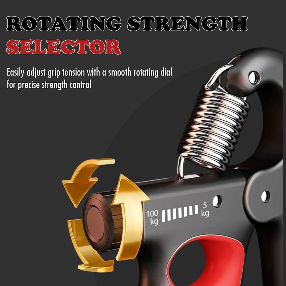 Adjustable Grip Strength Trainer Hand Gripper for Adjustable, Red