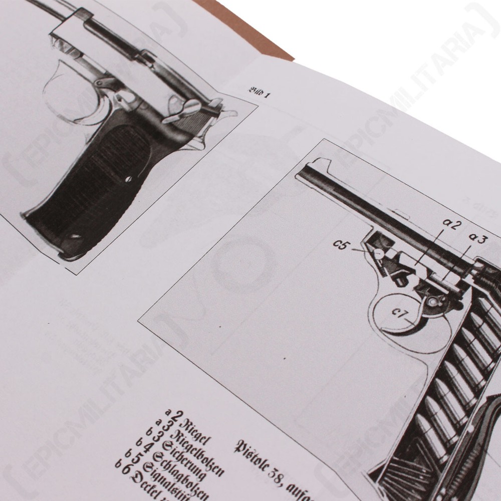 Reproduction WW2 German P38 Walther Pistol Manual