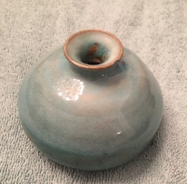 Ceramic Blue Vase 3.5” X 2.5”