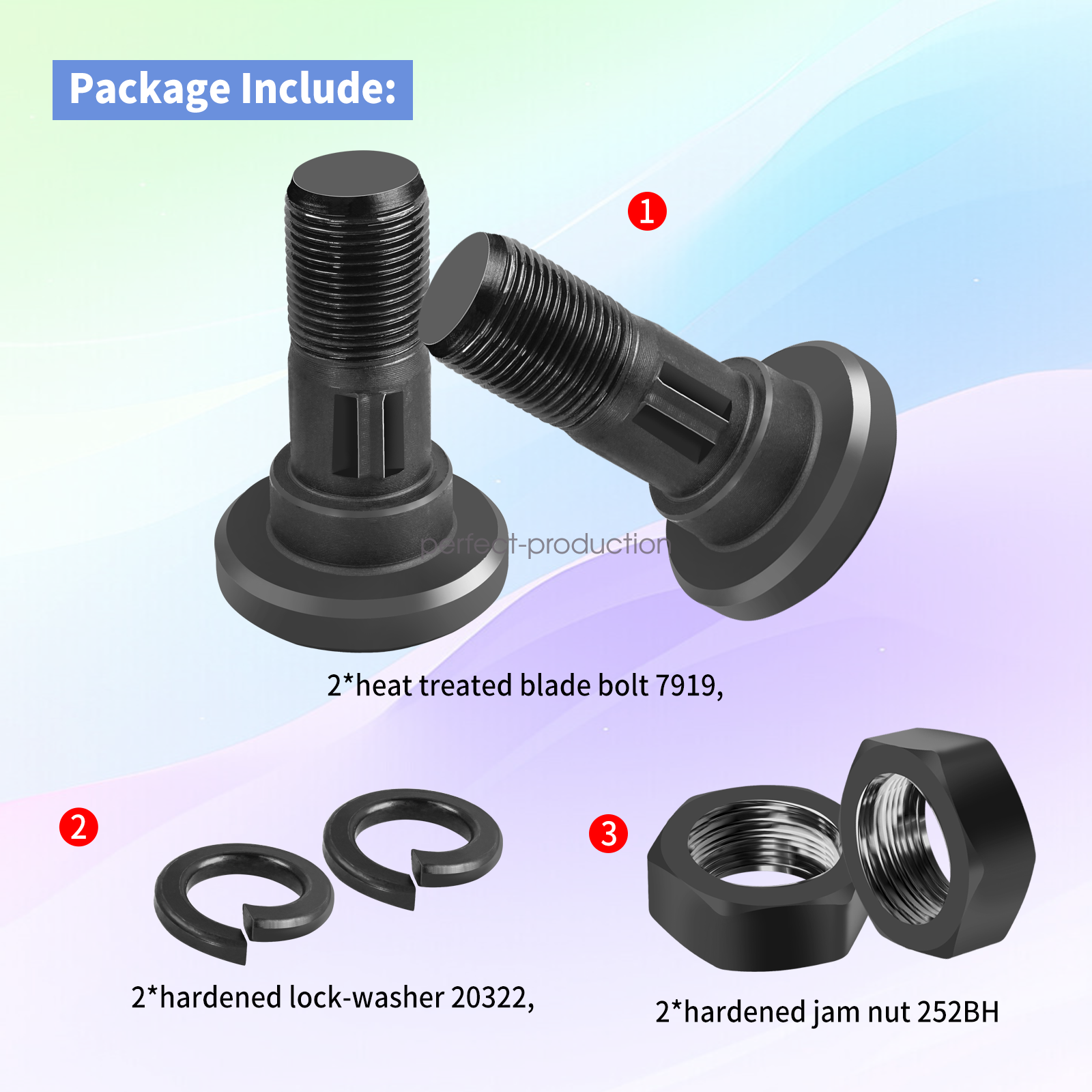 For Bush Hog Rotary Cutter Blade Bolt Kit Code 63607 7919, 252BH, 20322