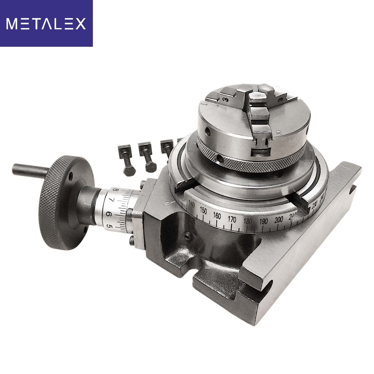 New Rotary Table Horizontal Vertical With 65mm 3 Jaw Lathe Chuck Backplate USA