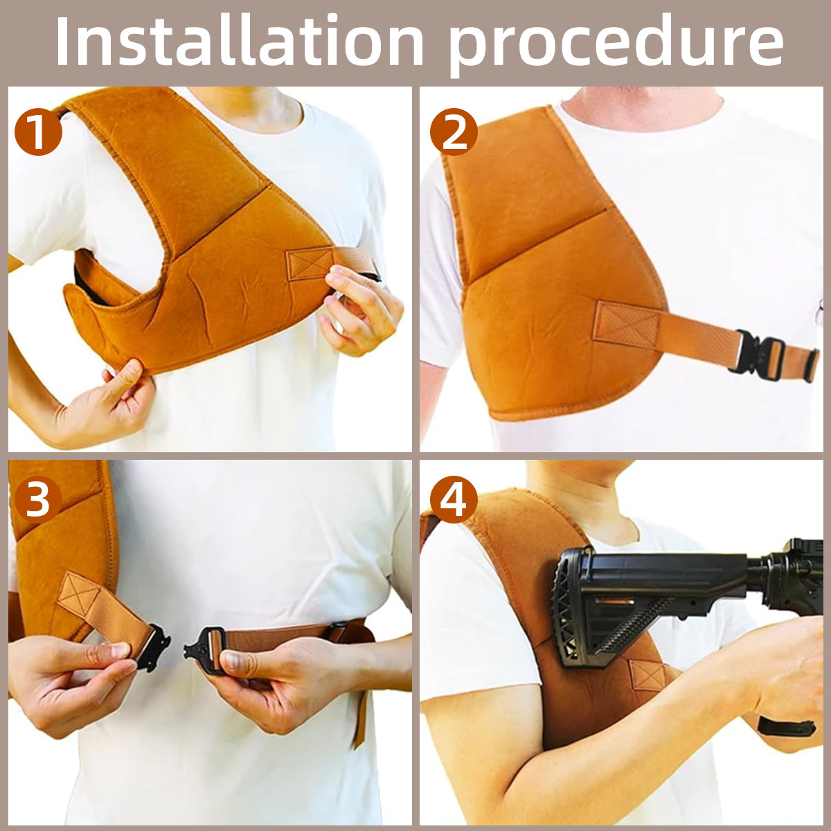 Left / Right Recoil Shoulder Protective Pad Vest Adjustable for Shooting Hunting