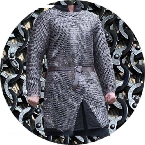 9mm Riveted Chainmail Armor Medieval Chain mail Hauberk Medium Size Reenactment