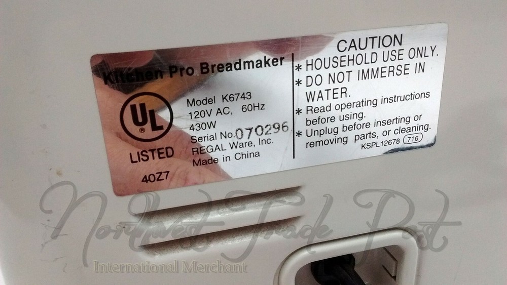 Replacement Parts for Regal Model K6743 Kitchen Pro Bread Maker Machine - CHOOSE