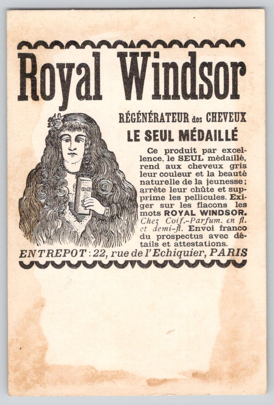 FRENCH Victorian Trade Card Royal Windsor Girl in Denmark Clothing Flag