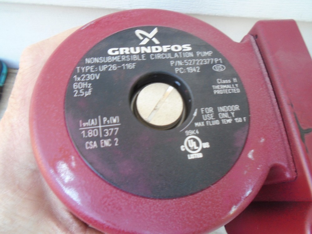 Grundfos Type UP 26-116F Non Submersible Pump Circulation