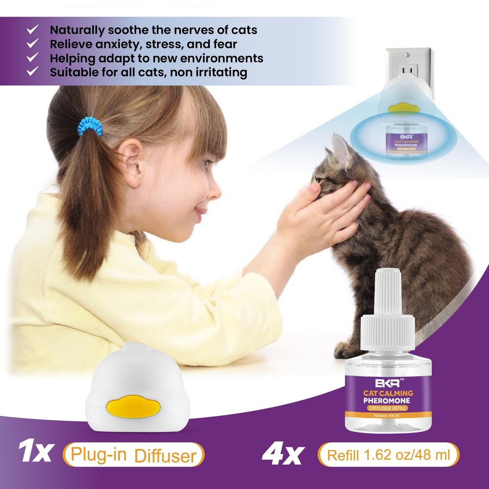 Cat Calming Diffuser 4 Pack 48ml Refills Cat Pheromone Diffuser With Cat Diff...