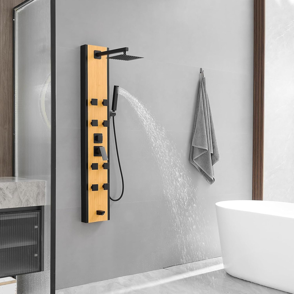 Stainless Steel Shower Panel Tower System 8 Jets Multi-Function Shower Panel Sys