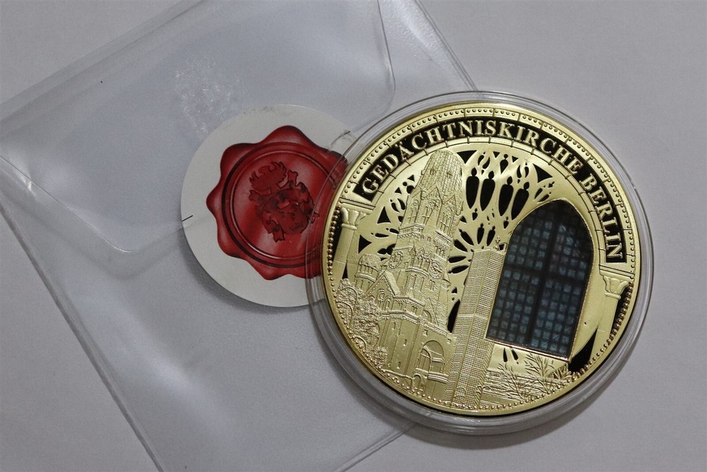 🧭 🇩🇪 GERMANY MASSIVE BERLIN CATHEDRAL GOLD PLATED MEDAL B79 #132 CG42