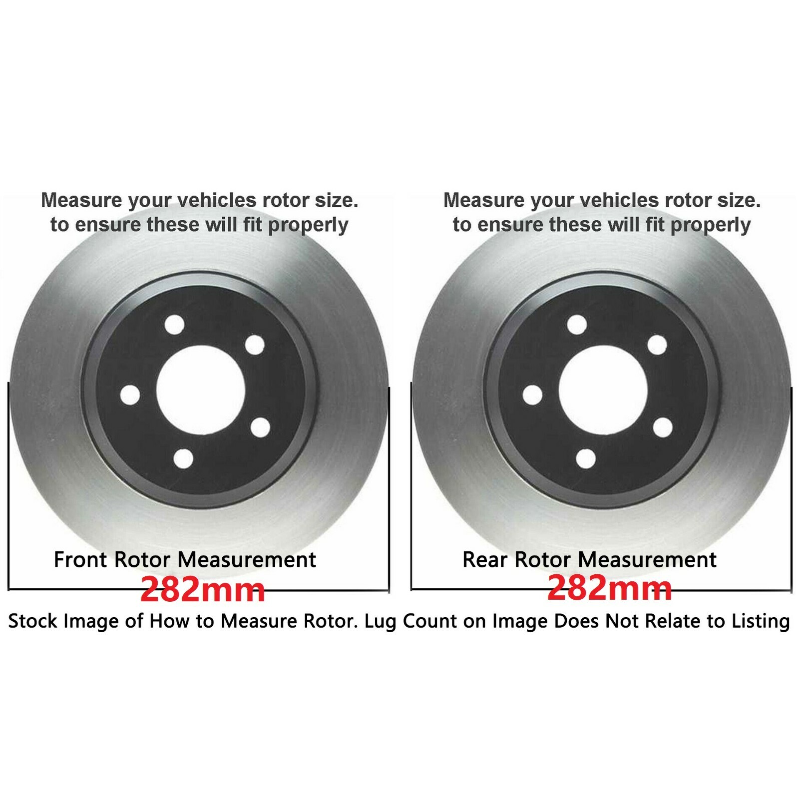 282mm Front Rear Disc Rotors Brake Pads Kit for Honda Accord LX-S LX-P Brake Kit