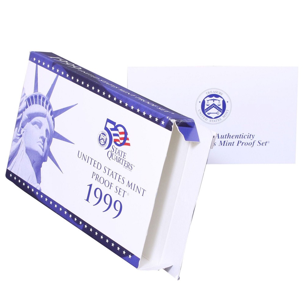 Empty Packaging Replacement Clad Proof Set Box & COA No Coins 1999