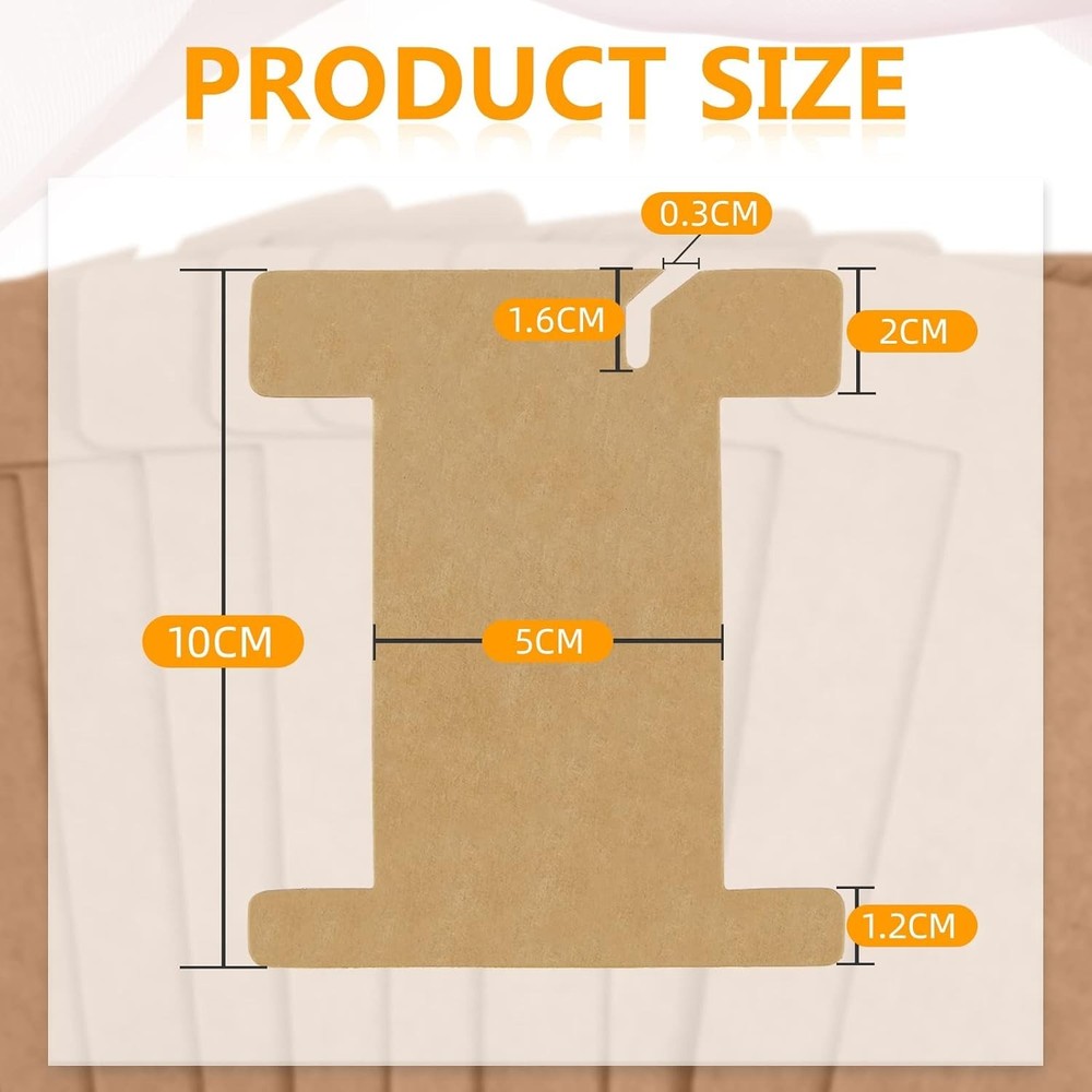 Kraft Cardboard Ribbon Organizer - 100 Elegant Spools for Creative Projects