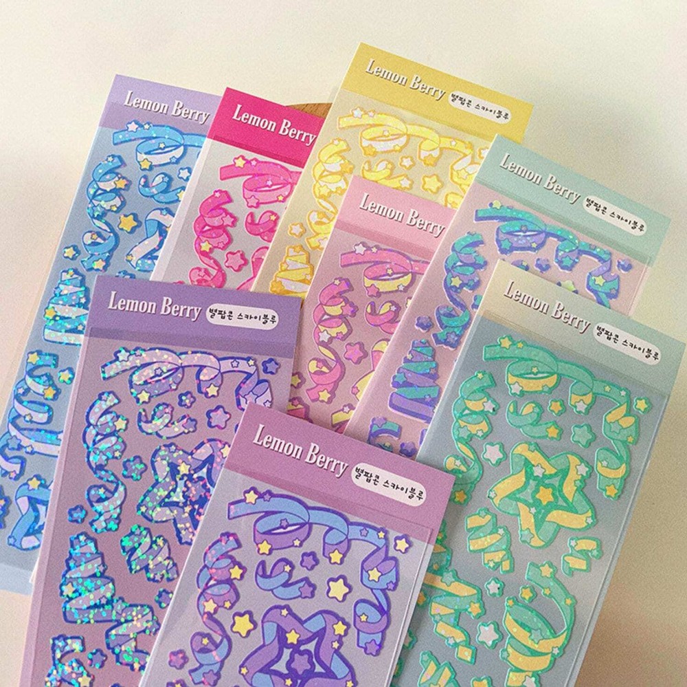 Holographic Ribbon Theme Sticker Sheets