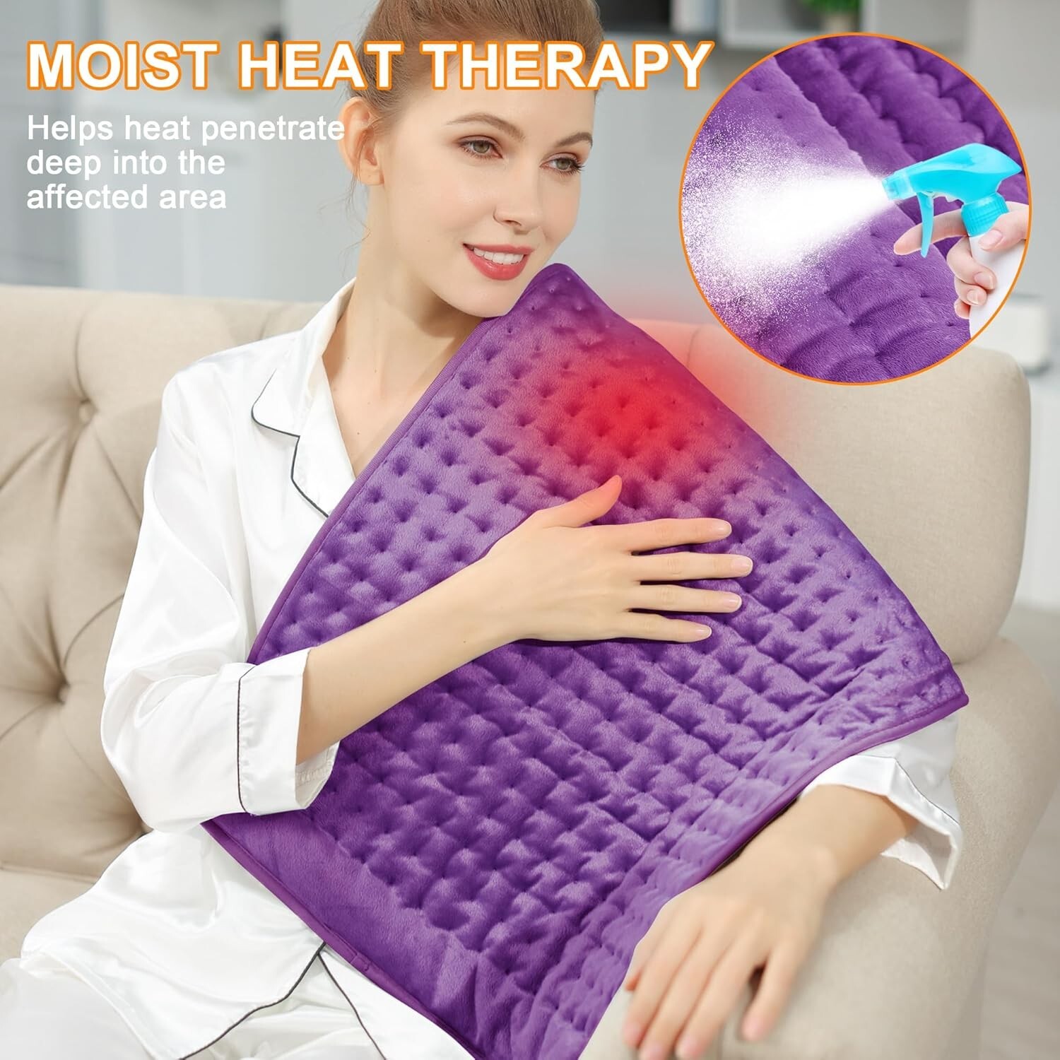 Electric Heating Pad For Back Pain & Cramps Relief 33"x17"6 Level Auto Shut Off