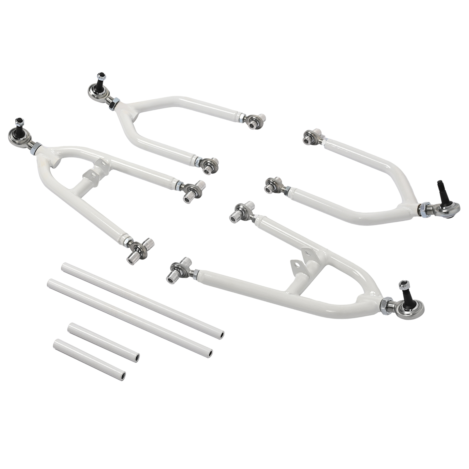 Front Control A-Arms +2+1 For Yamaha Banshee 350 YFZ 350 1987-2006 White+Silvery
