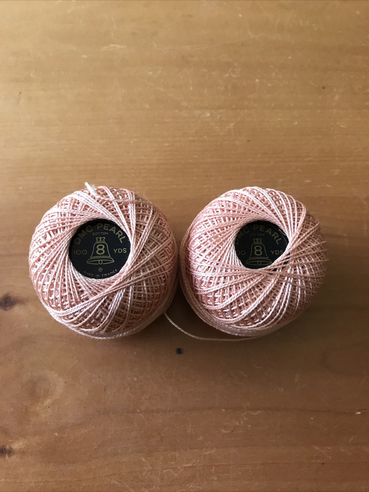 DMC Pearl Crochet Thread “Pink” - 2 Balls, 100 Yds Ea