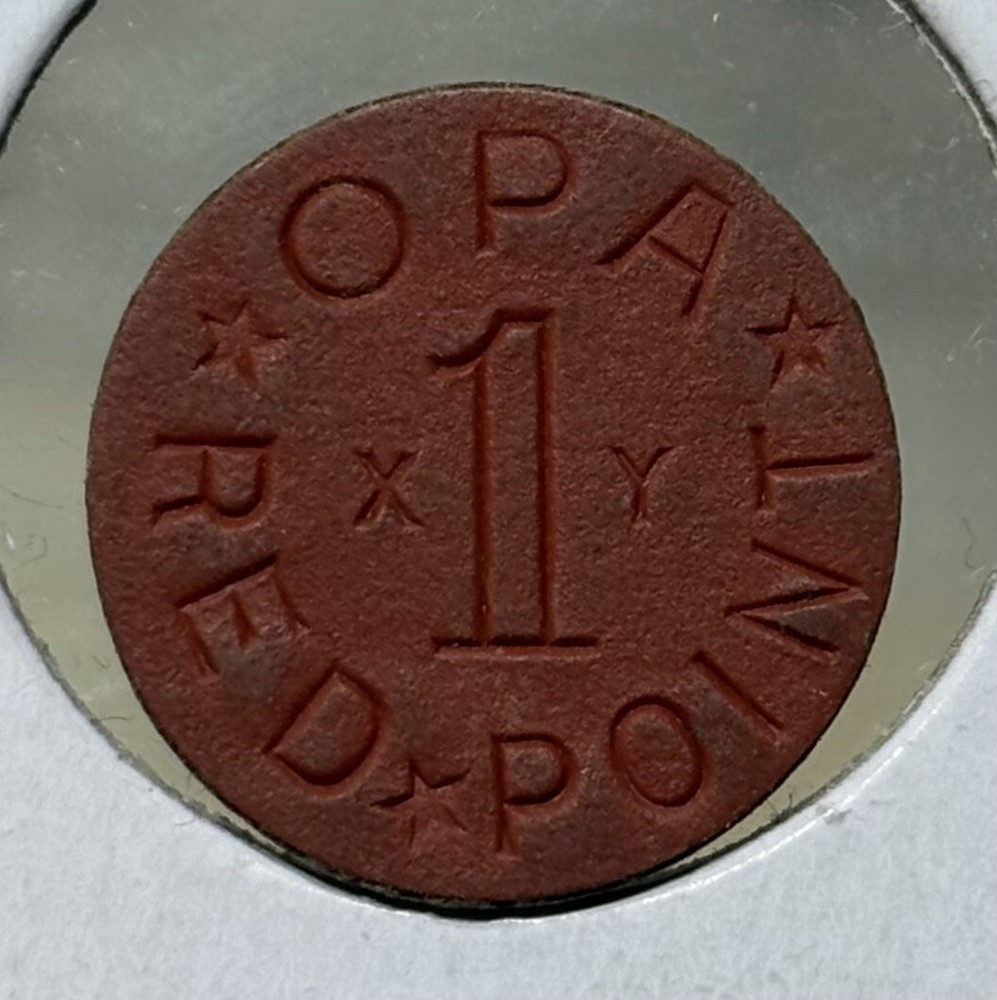Opa Red Point XY WWII US Ration Token