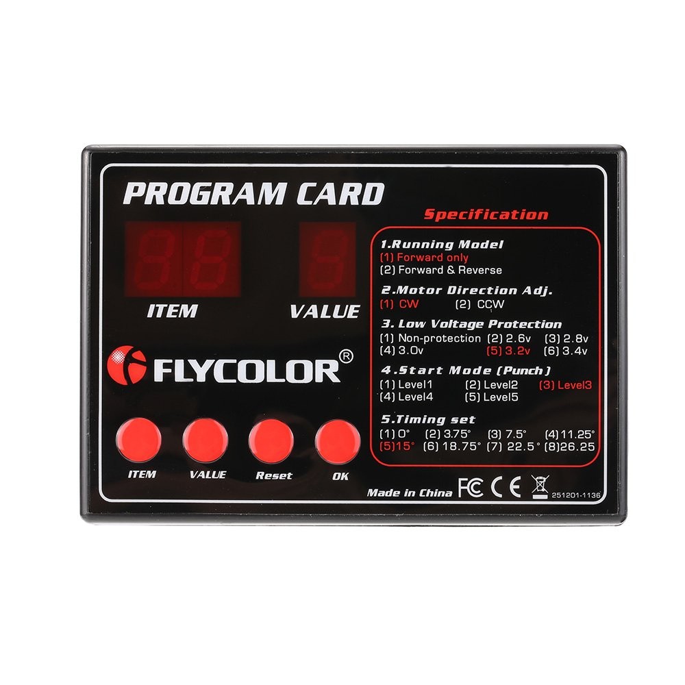 Flycolor Programing Card for RC Boats ESC Electronic Speed Controller