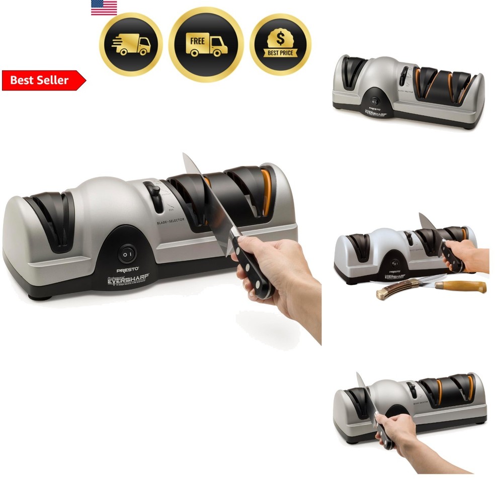 Electric Knife Sharpener 3-Stage Kitchen Hunting Fillet Sharpening System