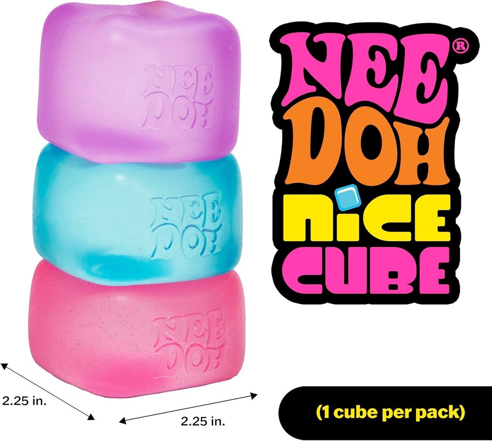 Schylling NeeDoh Nice Cube -Sensory Squeeze Toy with Super Solid Squish - 2.25"