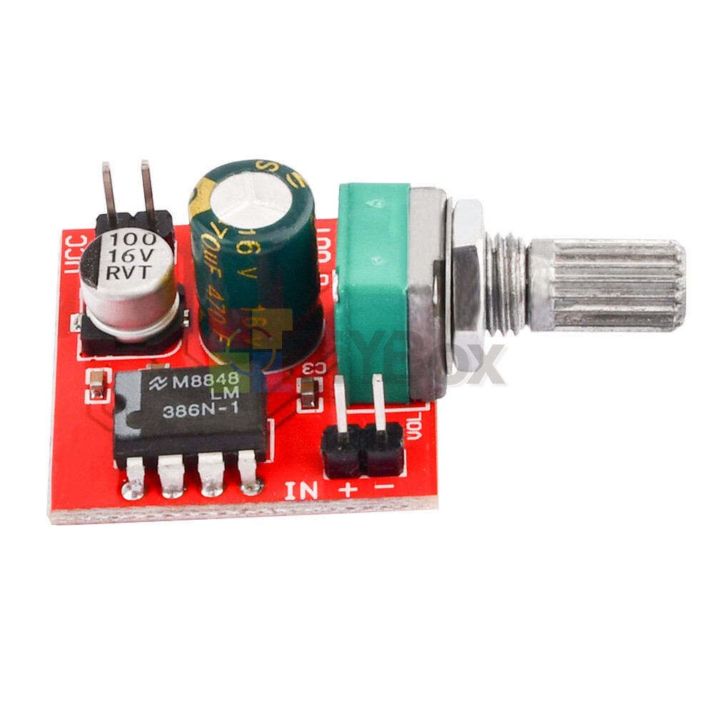 LM386 Power Amplifier Audio Board Mono 0.5W Micro Amplifier Module DC4V-12V