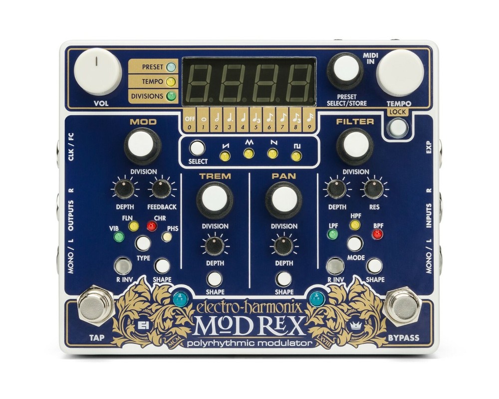 New Electro-Harmonix EHX Mod Rex Polyrhythmic Modulator Pedal! Modrex!