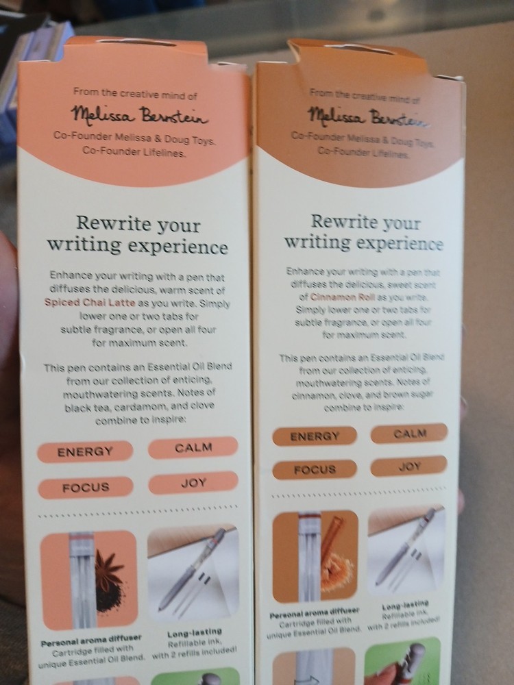 2 Lifelines Pen Diffusers with Essential Oil Blend - Cinnamon Roll And