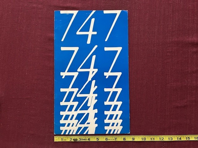 Pan Am 747 Transpacific Service 1969 Menu