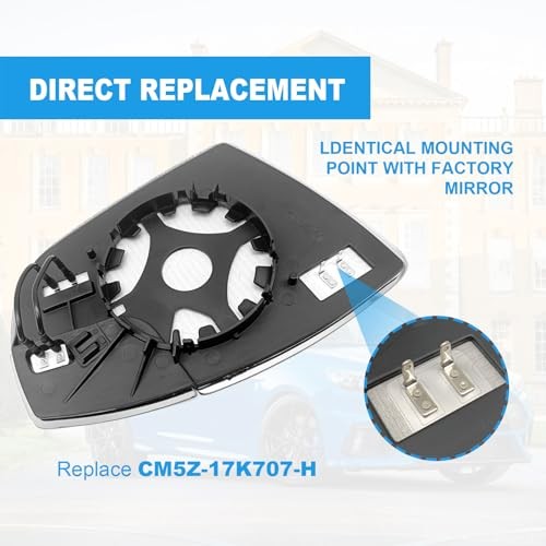 Left Driver Side View Heated Mirror Glass Replacement for Left (Driver Side)