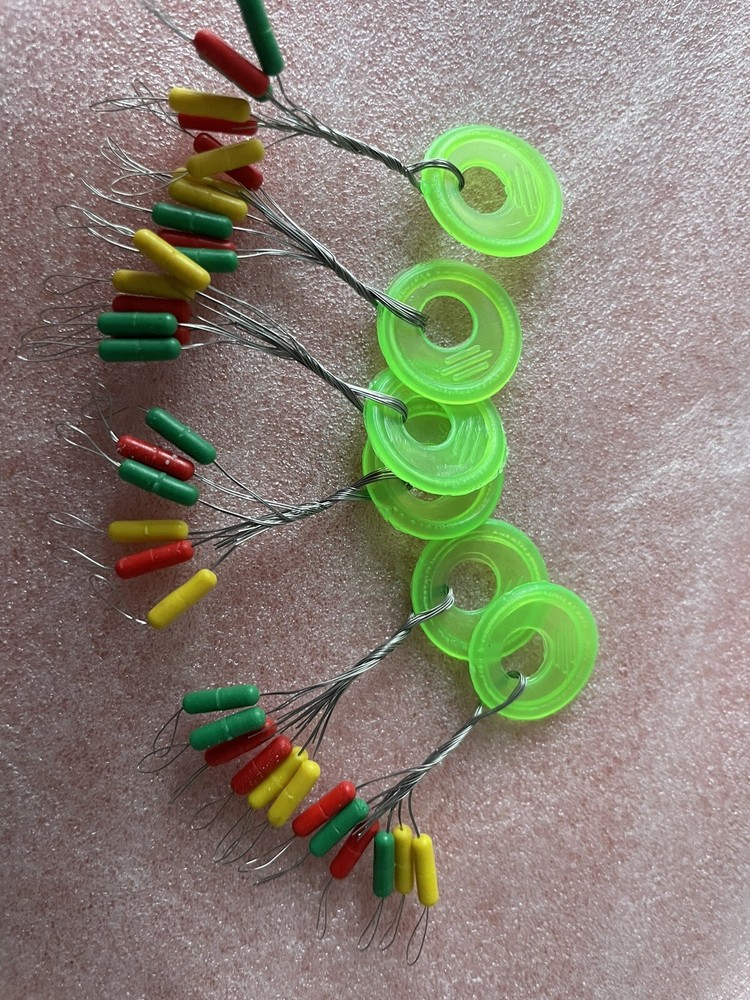 72 X Mix Sliding Float Stops Rubber Grippa Barrel Rig Buffer Line Braid Fishing