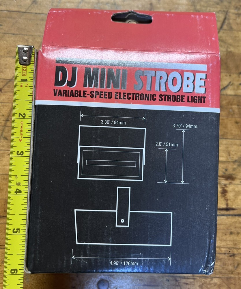 DJ Mini Strobe Light Variable Flash Speed W/ Bracket V-8291 NIB ML8D
