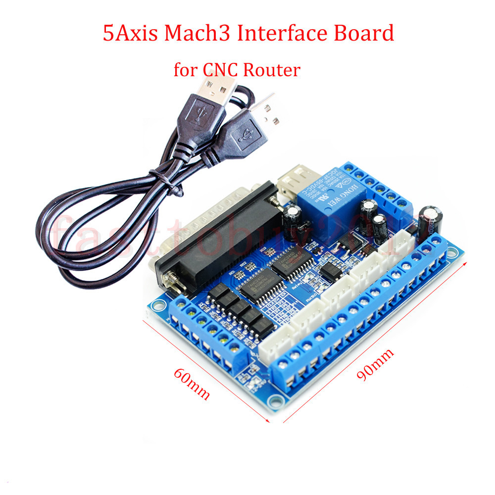 CNC MACH3 5 Axis Interface Breakout Board For Stepper Motor Driver CNC Mill