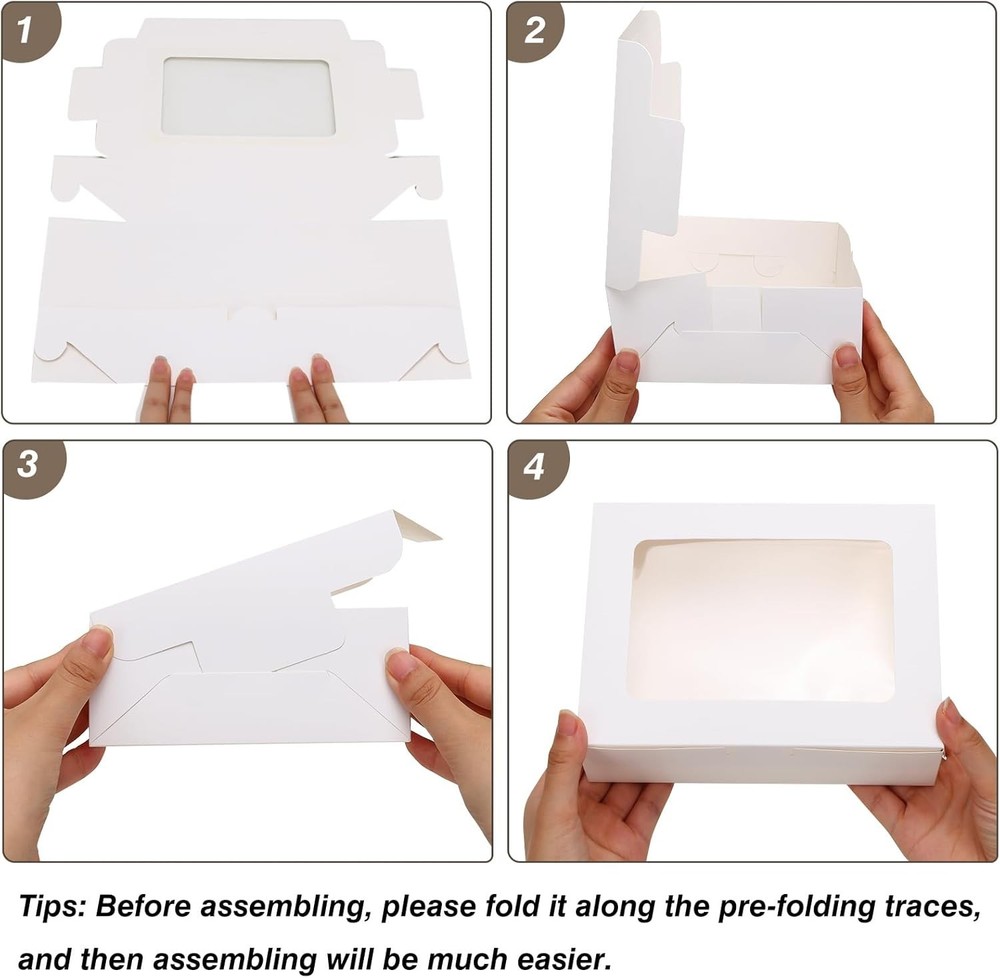 Foldable 12ct Cookie Boxes with Clear Window - Versatile Baking Essentials
