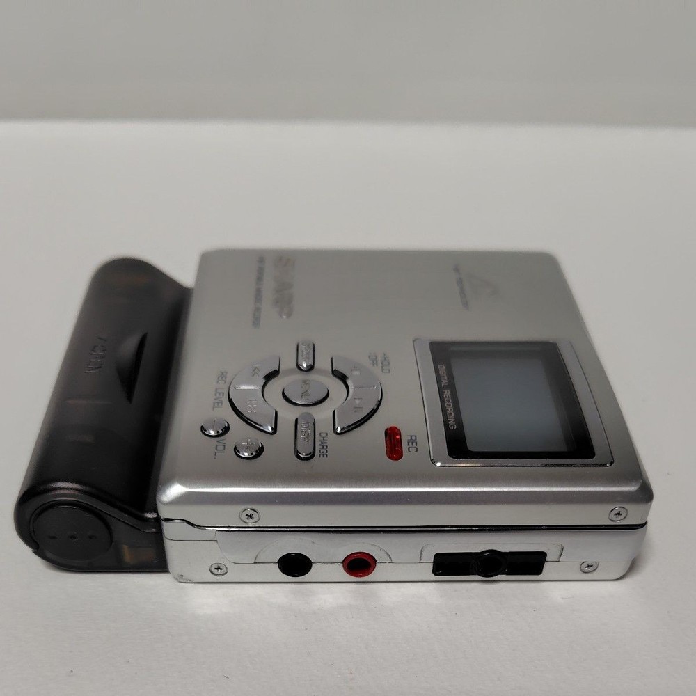 SHARP MD-DR7-S MiniDisc Recorder Portable 1bit MD Player Silver Audio Tested