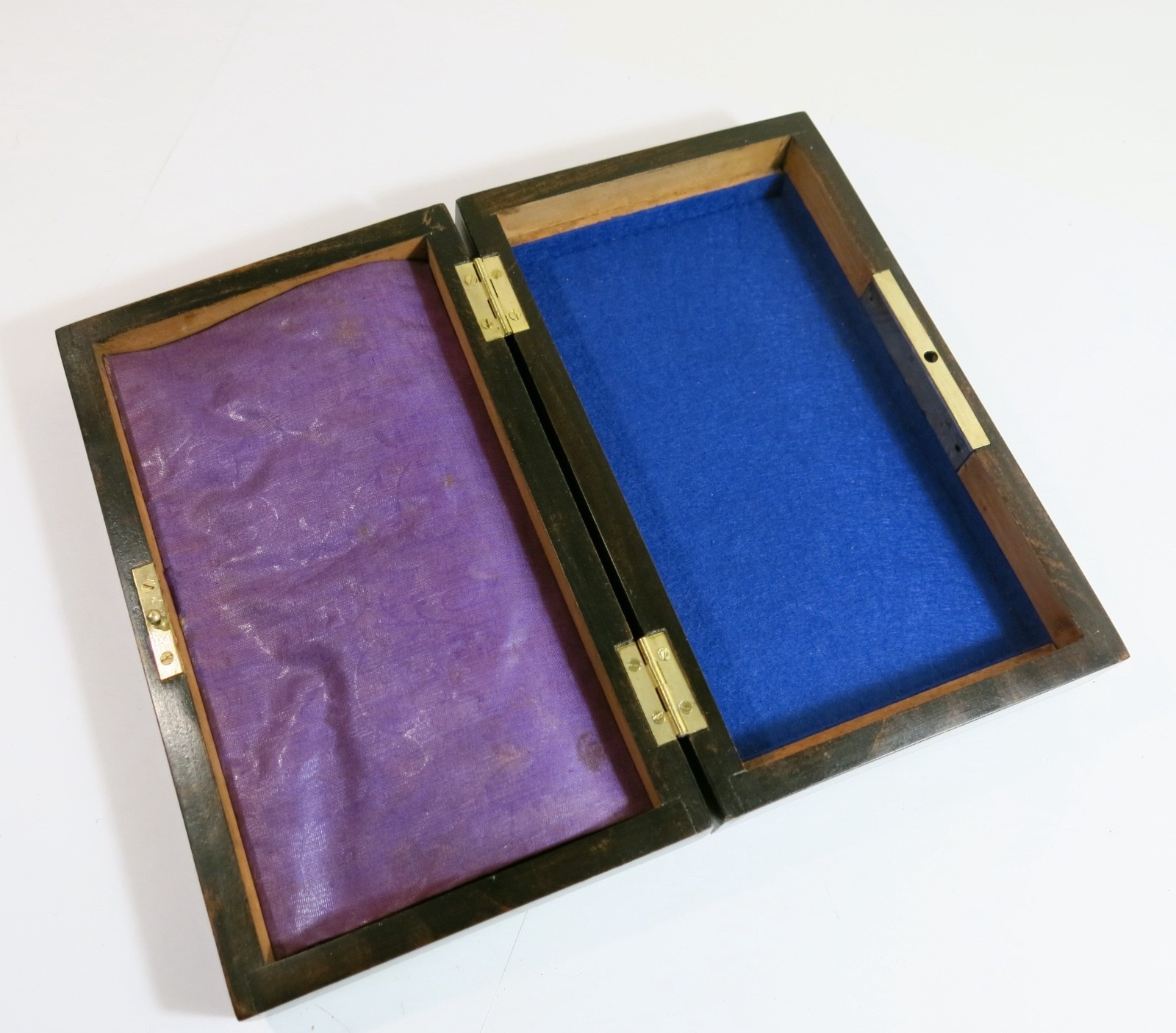 Antique late 1800s Drafting Set in Refinished Wooden Box with Lock and Key