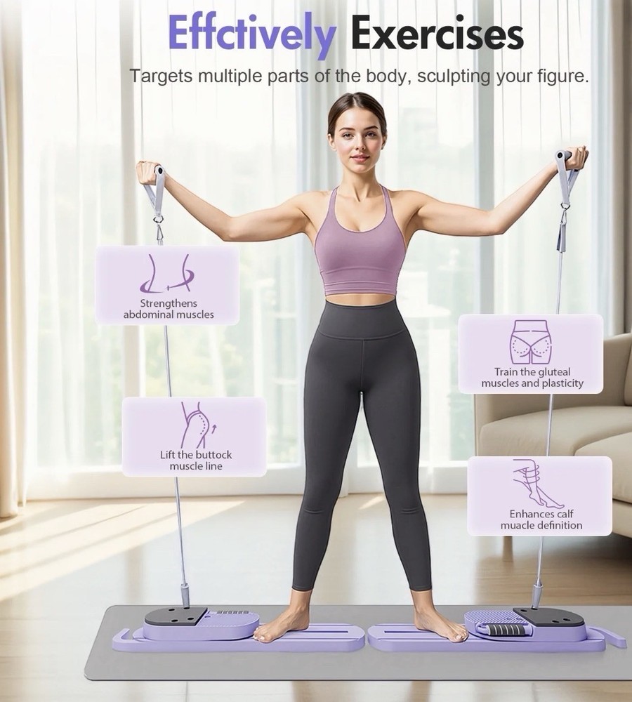 2-in-1 Pilates Split Ab Board Core Trainer w/ LCD Display Home Workout
