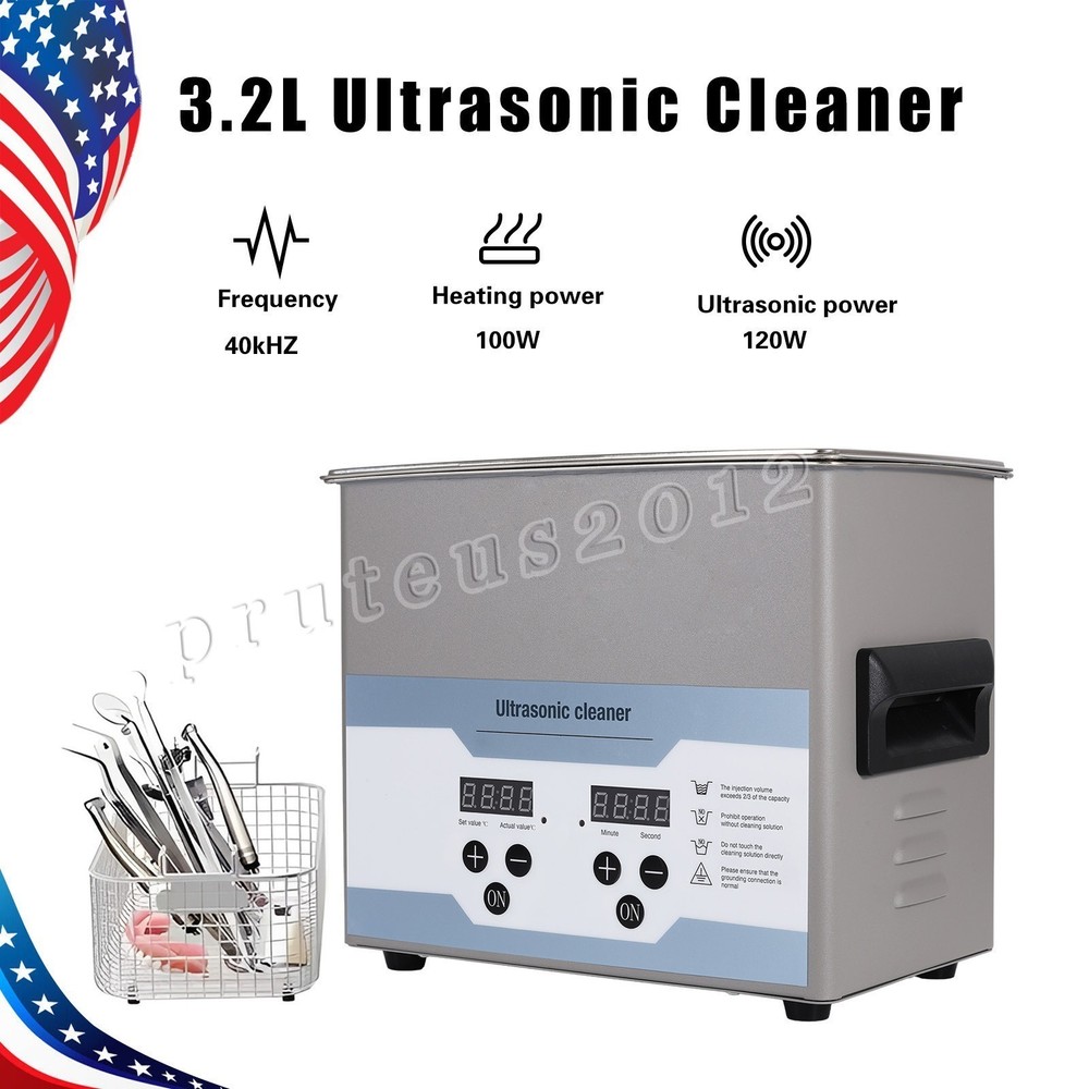 3.2L Ultrasonic Cleaner with Timer Heating Machine Digital Sonic Cleaner US