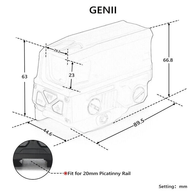 UH1 RDS Gen II Mira Holografica Red Dot Sight 68MOA Dot w/ V3XM Magnifier US