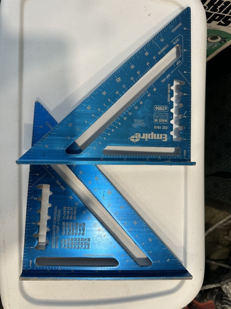 2 EA Empire E2994 7" Laser Etched Rafter Square