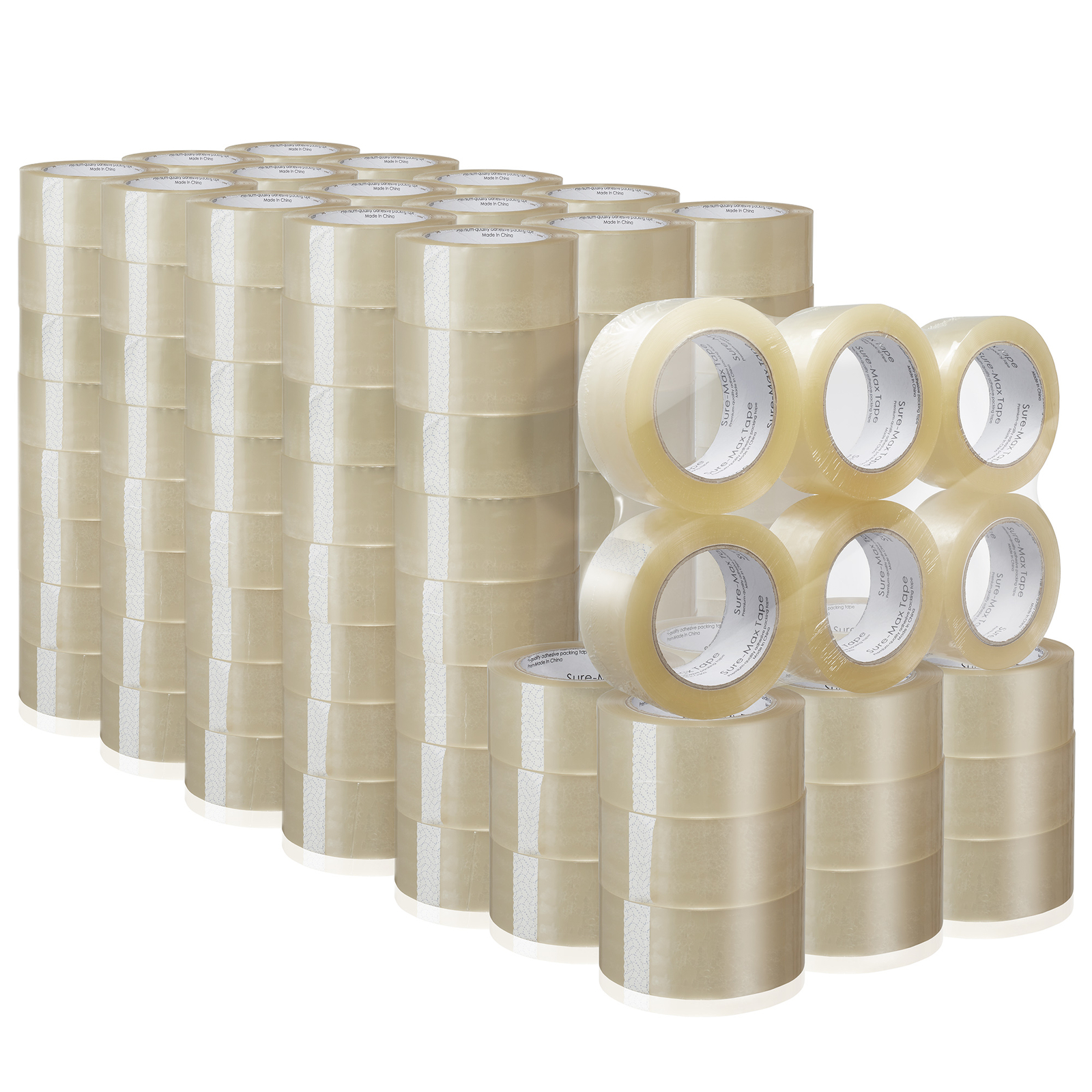 144 Rolls Carton Sealing Clear Packing Tape Box Shipping - 2 mil 2" x 110 Yards