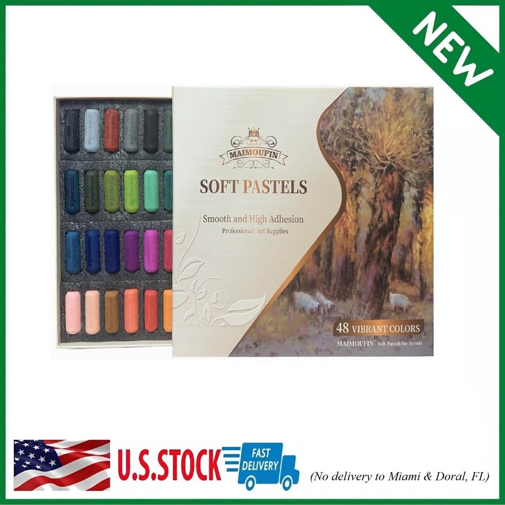 48 Color Soft Pastels Set for Artists Professional Grade Blendable