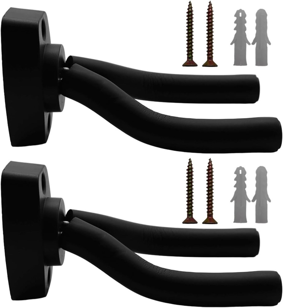 2-Pack Adjustable Guitar Wall Hanger - Stylish Mount for All Instruments