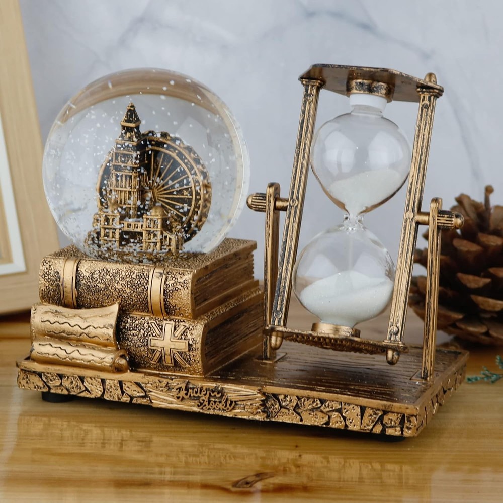 LED MusicCrystal Snow Globe and Sand Timer - Home Decor - Table Decor