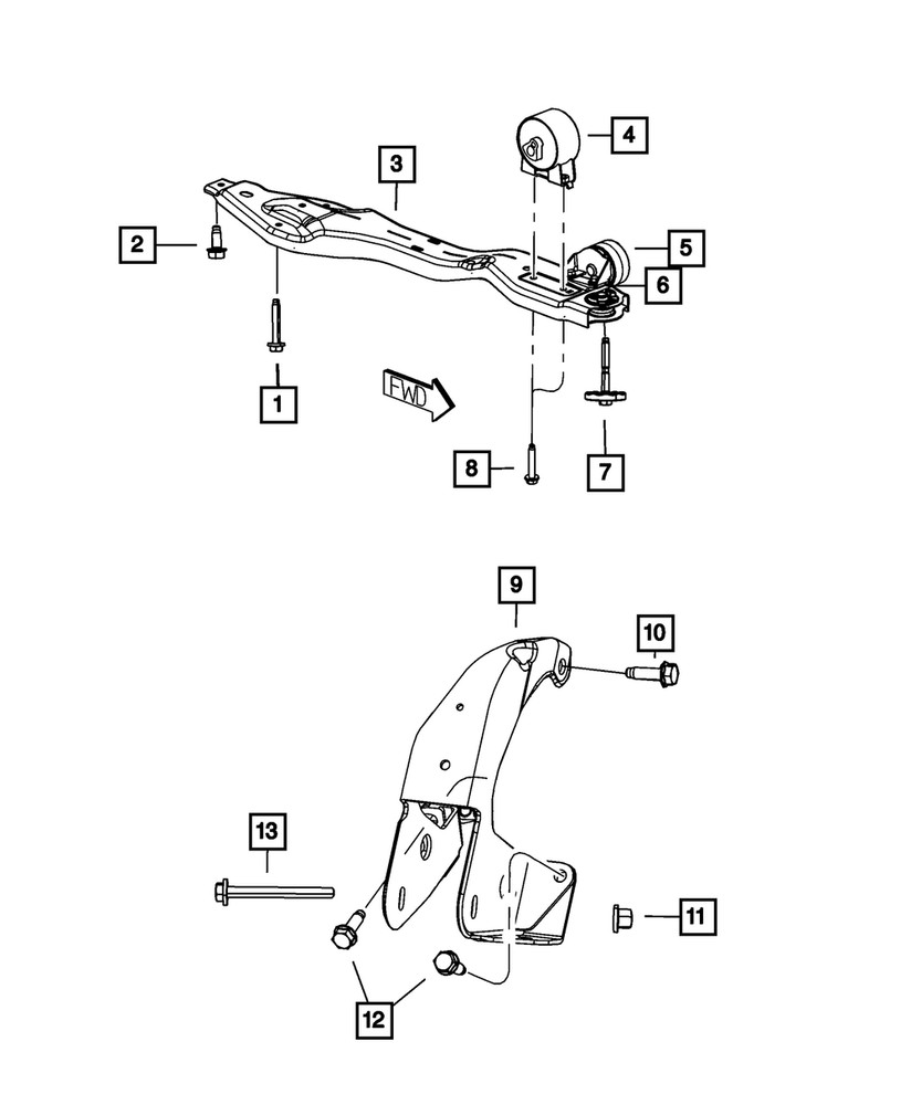 Genuine Mopar Engine Mount Bracket Front 4721908AC