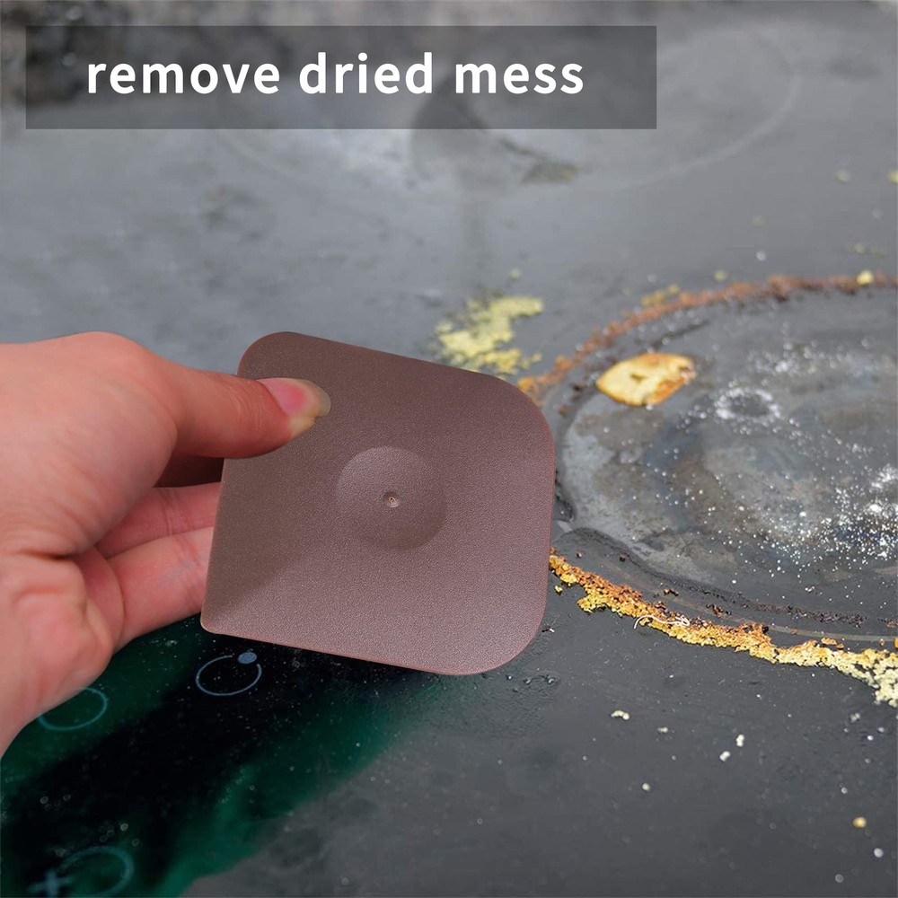 Plastic Pan Scraper Set Non Scratch Kitchen Tool Cast Iron Cleaner Brown