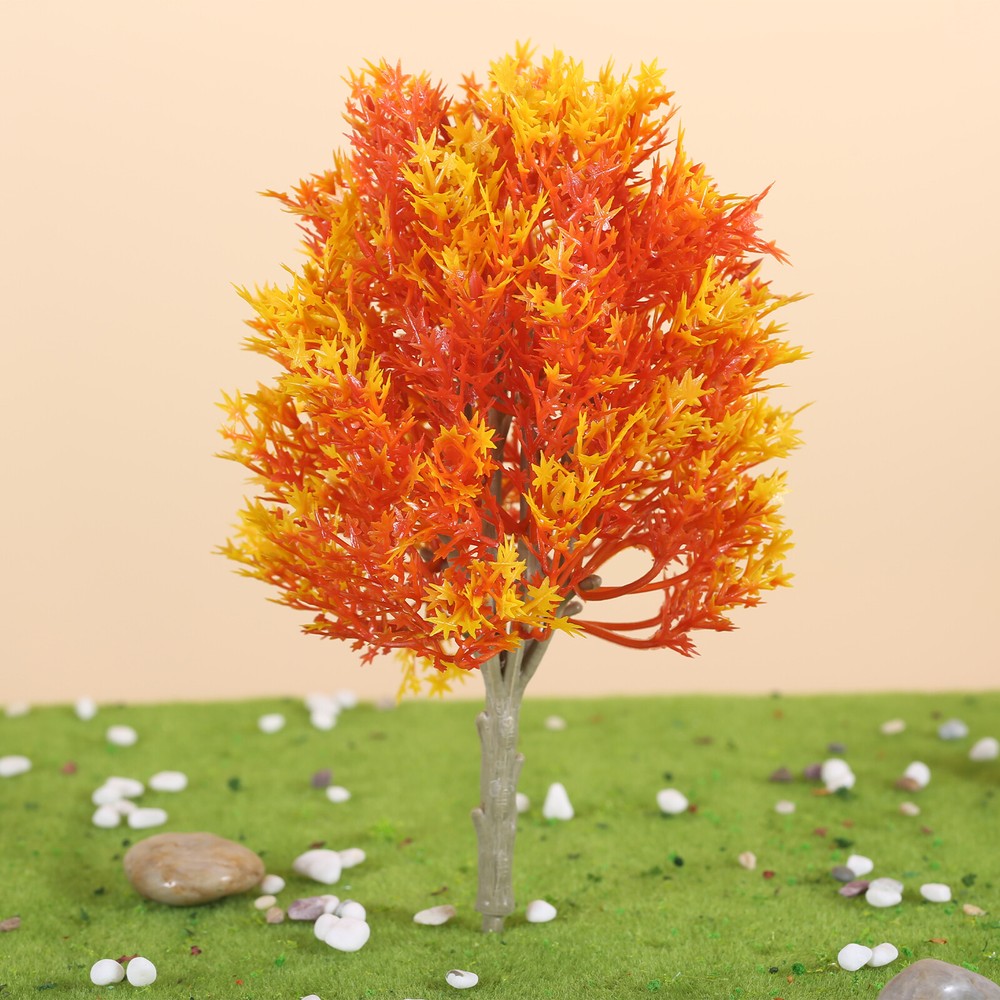6pcs Model Maple Trees Train Railway Architecture Diorama DIY Scenery Landscape